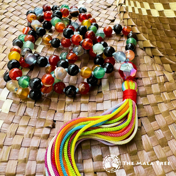 MULTICOLOR AGATE 108 Ethereal Mala