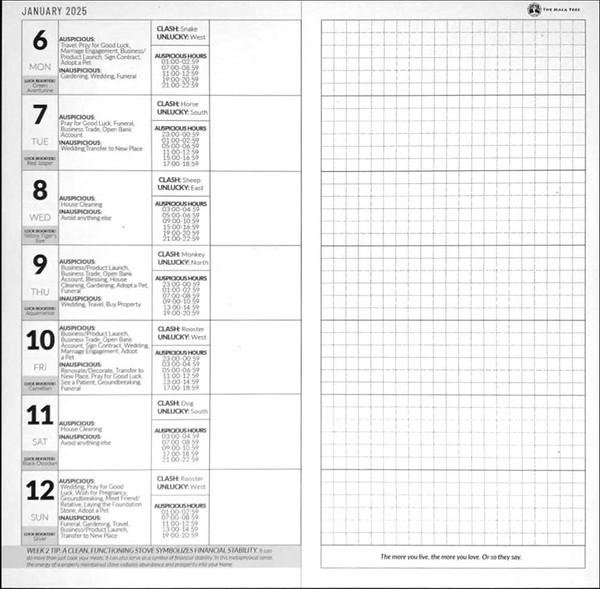 ABUNDANCE PLANNER & ALMANAC 2025 (New Size Wallet/Weeks) The Mala Tree