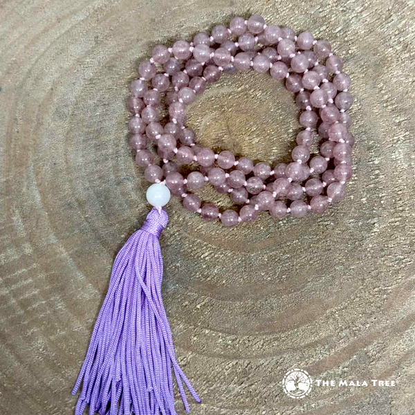 STRAWBERRY QUARTZ CLASSIC 108 MALA (ON-HAND & READY TO SHIP)