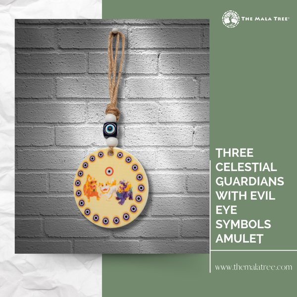 Three Celestial Guardians with Evil Eye Symbols AMULET