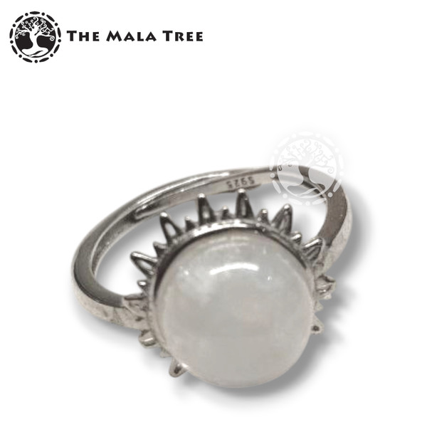 MOONSTONE Ring Set in Silver (Adjustable)