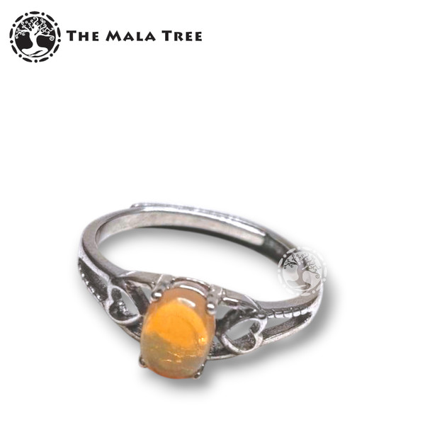 OPAL Ring Set in Silver (Adjustable)