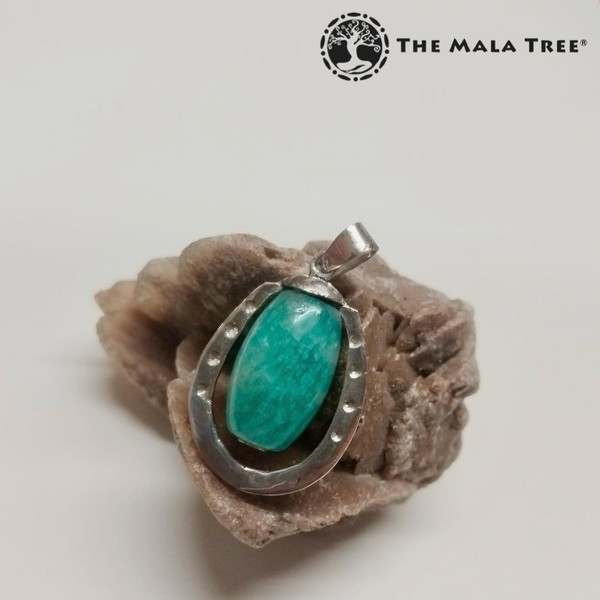 AMAZONITE HORSESHOE PENDANT (Handcrafted)