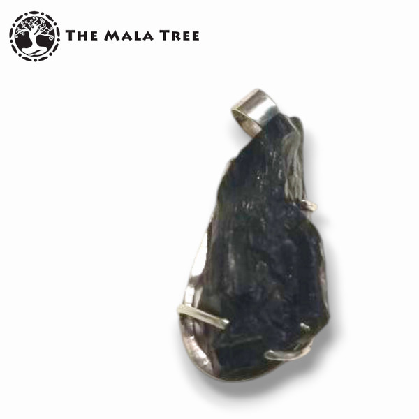 Silver-Clawed Raw Shungite Pendant #2 (Set in High-Quality Silver / Lone Piece)