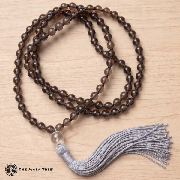 SMOKEY QUARTZ Classic 108 Japa Mala [Design 2]