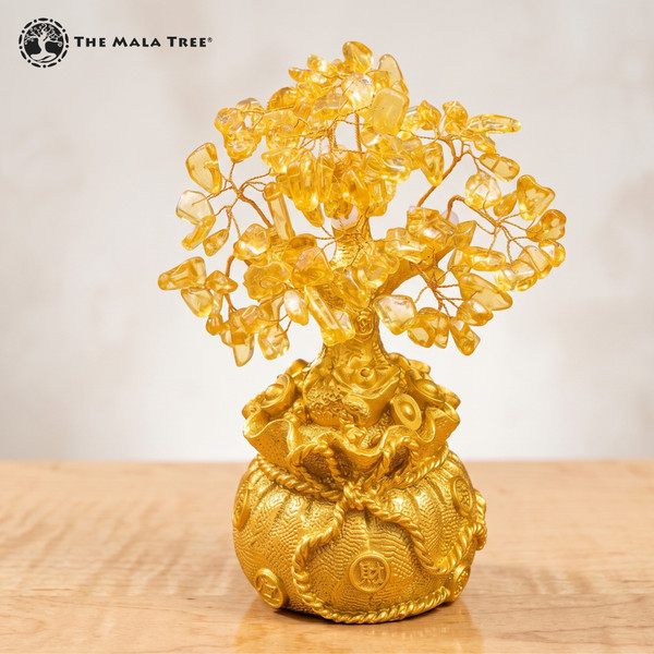 GOLDEN WEALTH BAG CITRINE MONEY TREE