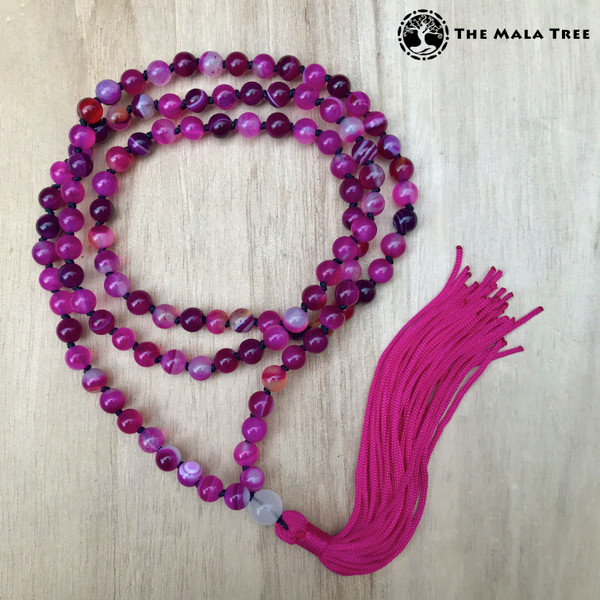 PINK AGATE  Classic 108 Japa Mala