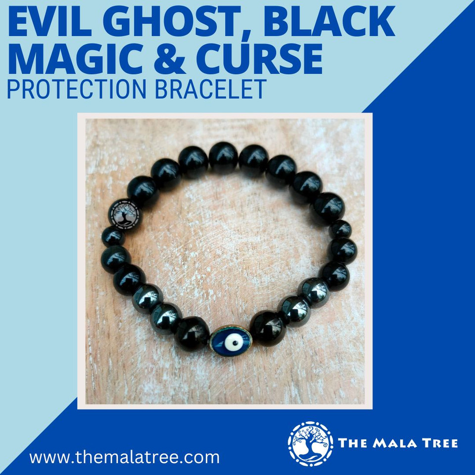 EVIL GHOST, BLACK MAGIC & CURSE Protection Bracelet The Mala Tree