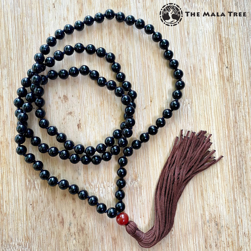 Echte Edelsteen Rozenkwarts 108 Japa Mala Ketting (Kralen 8 mm) in Sieradendoos | Meditatie Spiritualiteit Genezing Yoga India