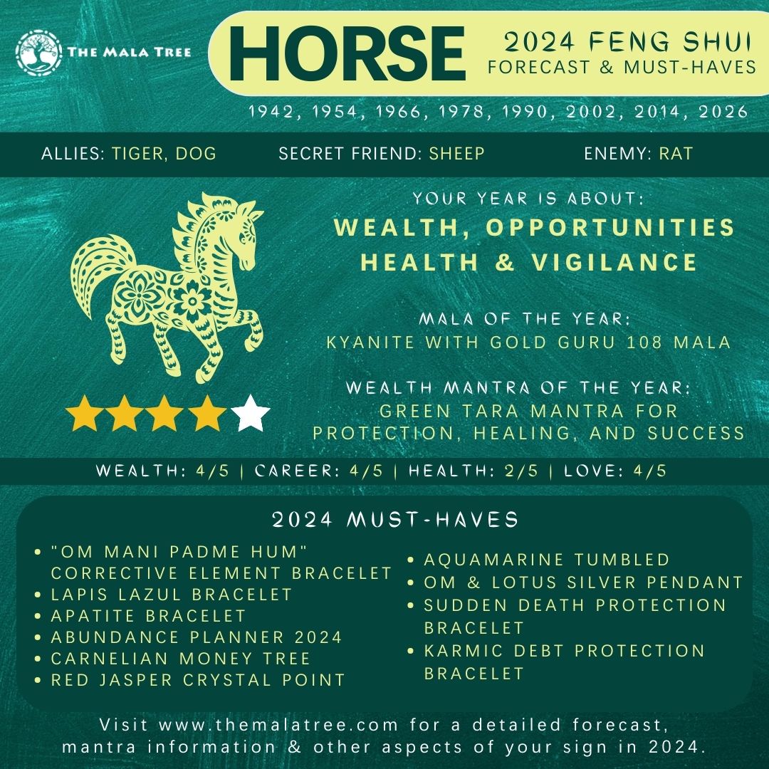 HORSE 2024 Feng Shui by The Mala Tree Crystal Shop Best Crystal Shop