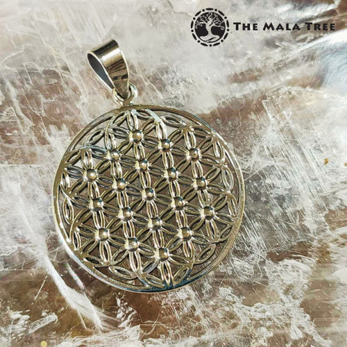 Flower of Life Silver Pendant - The Mala Tree