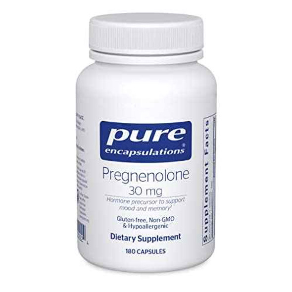 Pure Encapsulations Pregnenolone - 30 mg - Hormone Support - Memory Support & Brain Supplement - Gluten Free & Vegan - 180 Capsules Moodporium