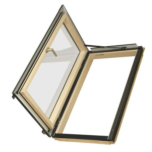 Fakro FWU-L Egress Window 22 1/4 in. x 37 1/4 in. Venting Roof Access Skylight with Tempered Glass, LowE