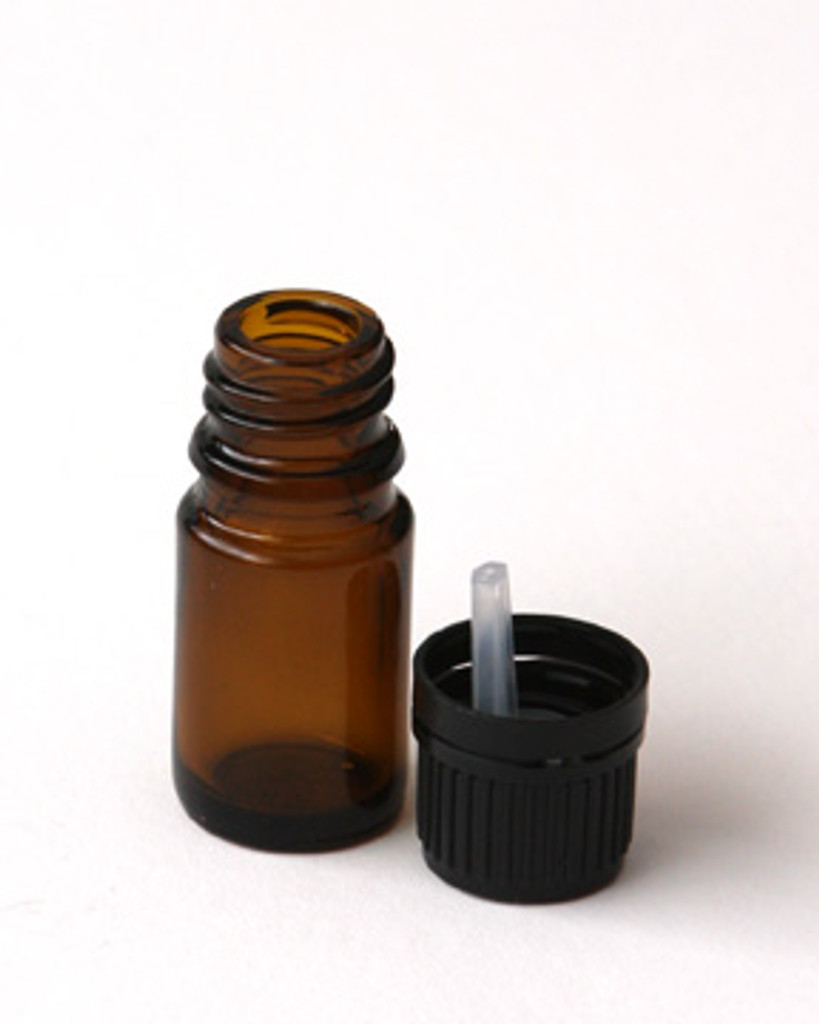 Amber Glass 5 ml  w/Dropper Insert and Cap