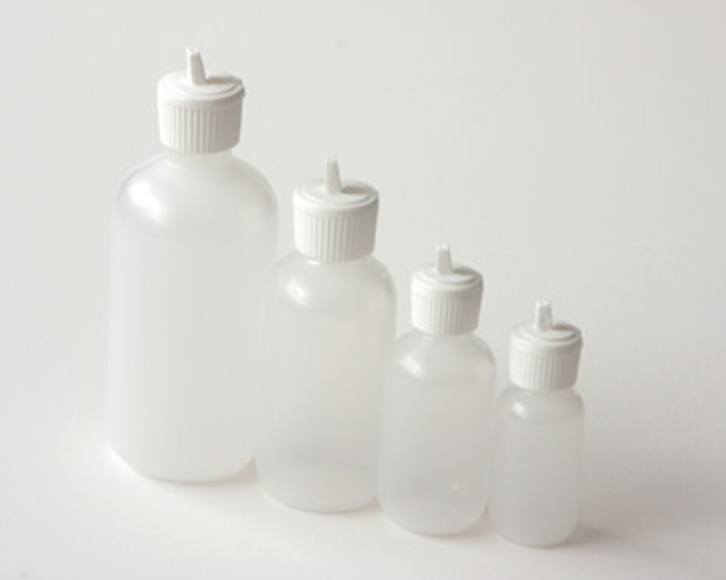 Plastic Bottle 4 oz.  With White Flip Top Cap 