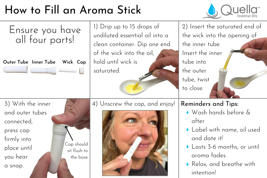 A helpful guide on how to fill and assemble your aroma stick