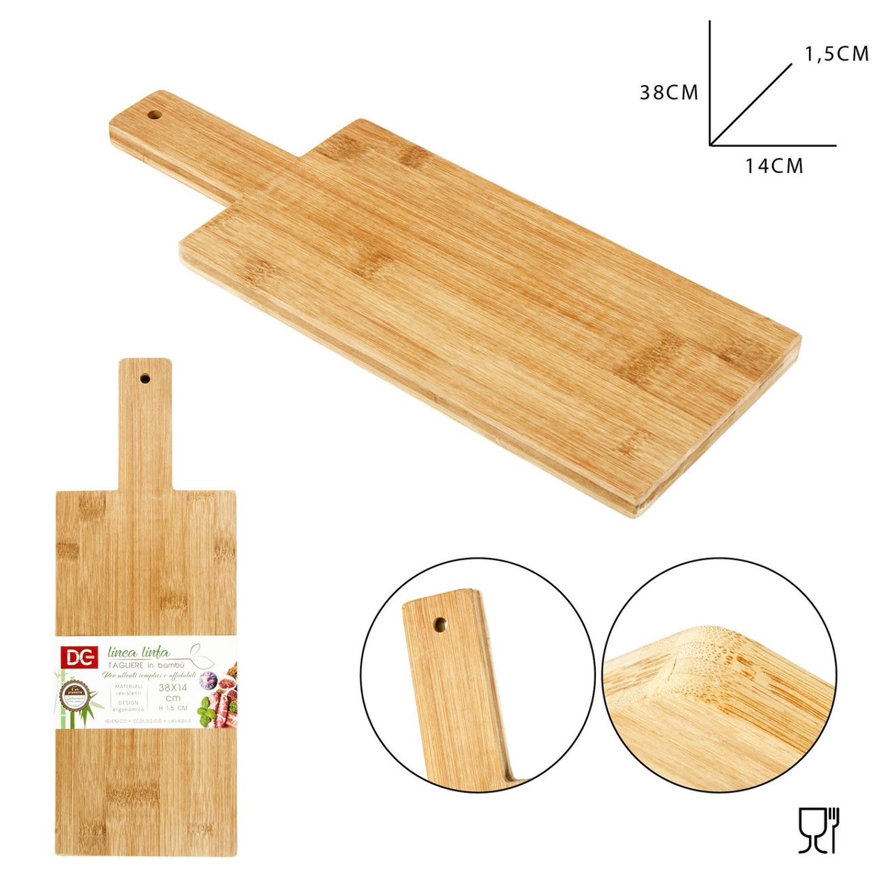 Dc - Tagliere Bamboo 38X14X1.5Cm - CZ Store