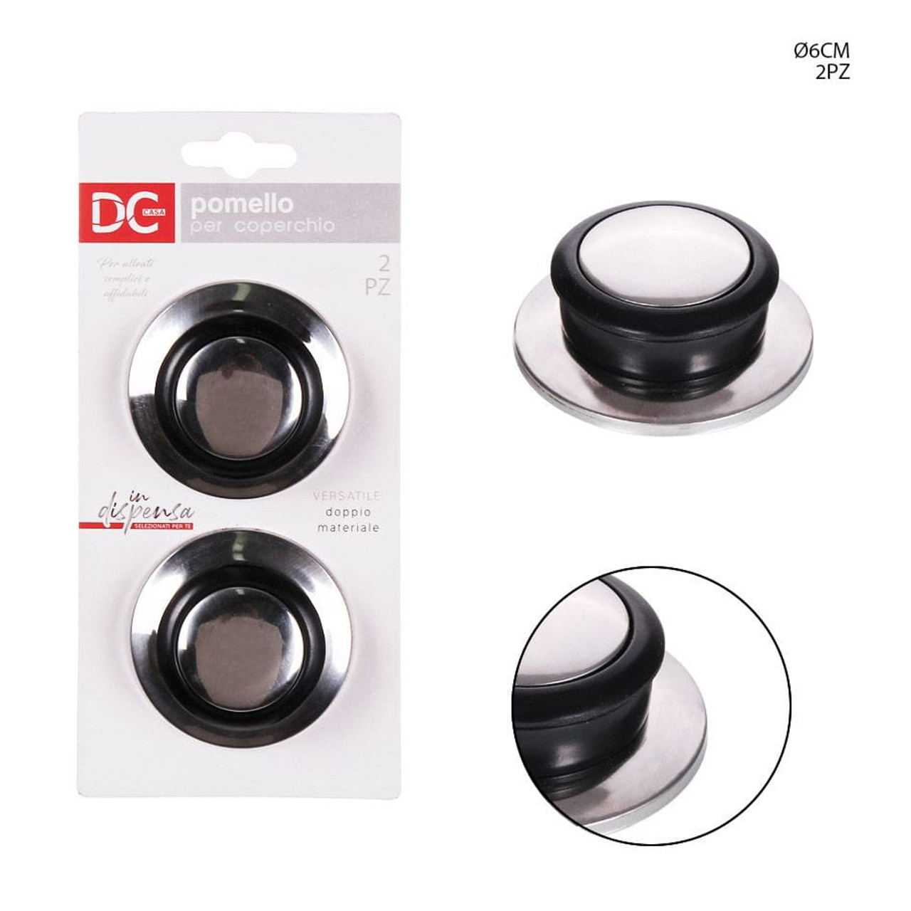 Dc - Pomello Coperchio Plastica 2Pz - CZ Store