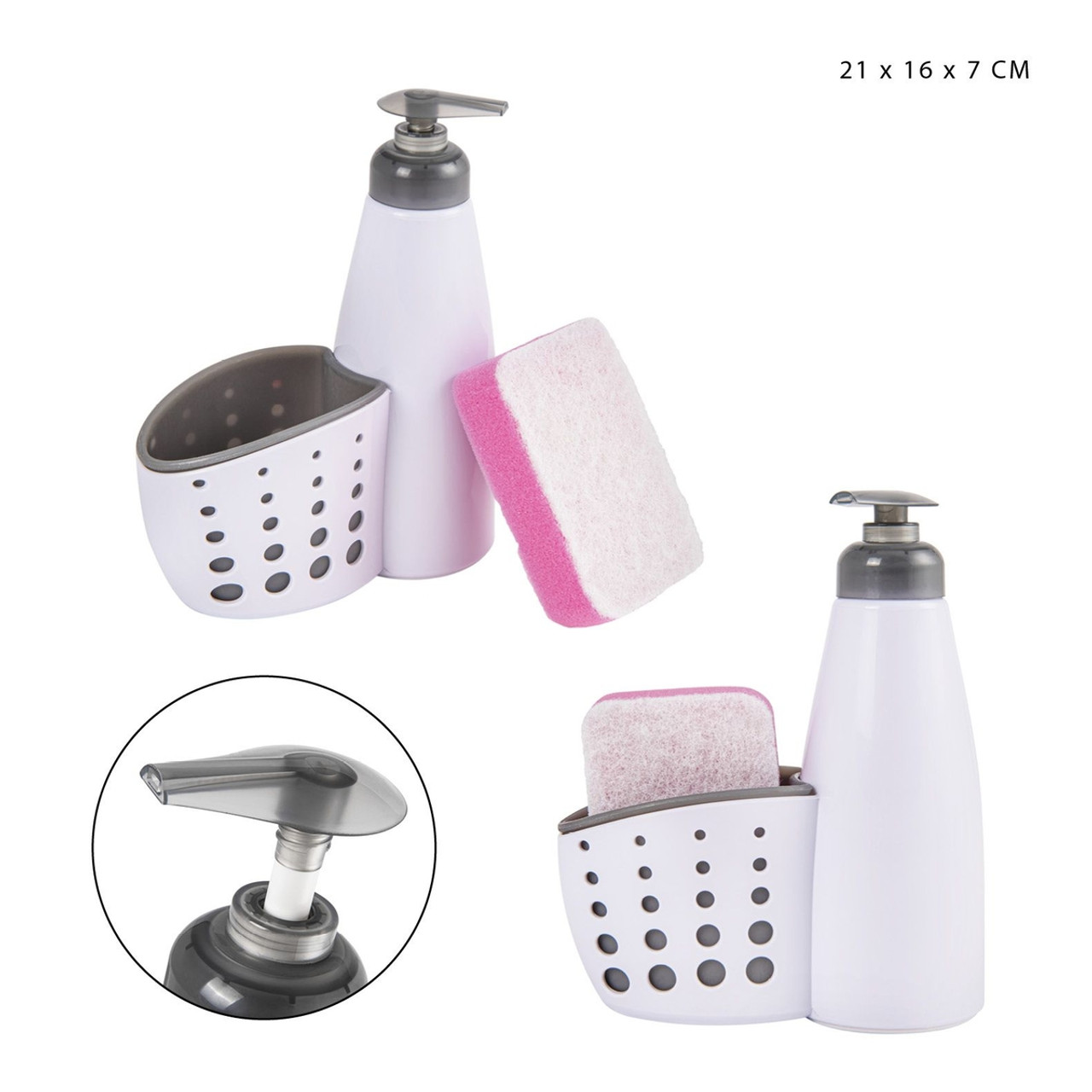 Dispenser Sapone + P/Spugna 21X16X7Cm - Dc