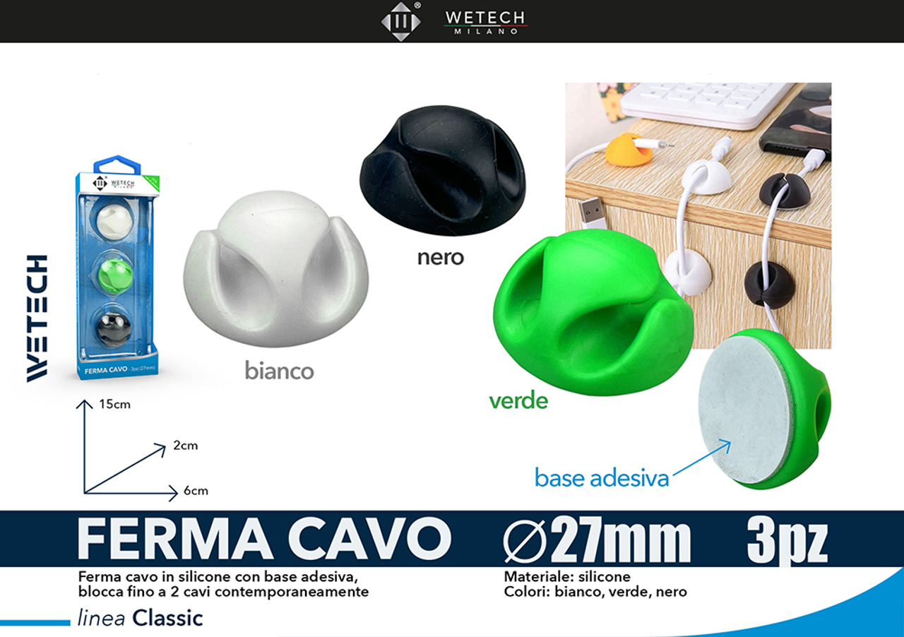 Wetech Ferma Cavi 27Mm 3Pz - CZ Store