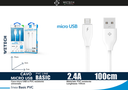 Wetech Cavo Micro Usb Basic 2.4A 100Cm-Bianco