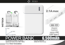 Wetech Powerbank 6500Mah 2.1A 1Usb Port