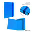 Pryma - Cartella 3/l con elastico piatto azzurro d3