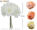 Bel Flowers® Bush Legato Rose/Ortensia/Peonia H33 30 Cm