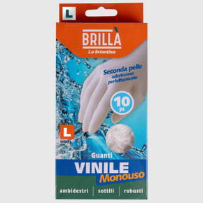 Brilla - Guanti Vinile 10 Pz Large