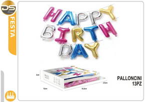 Dz - Party Palloncini Happy Birthday Multicolore 13Pz