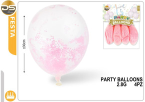 Dz - Party Balloons 30Cm 4Pz Rosa