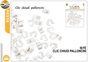 Dz - Party Clic Chiudi Palloncini 50Pz Bianco