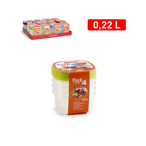 PlasticForte® Pack 4 Contenitori 0.22 L