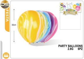 Dz - Party Palloncini Hb Colori Misti 2.8G 30Cm 6Pz - CZ Store