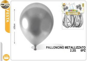 Dz - Party Palloncini Metallizzato 2.2G Argento