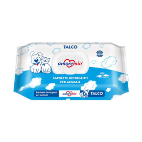 Amoremio 40 Salviette Detergenti Animali Talco