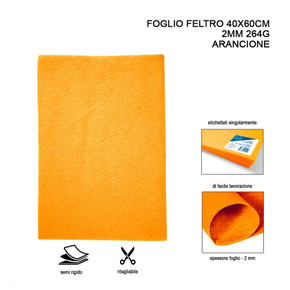 Pryma - Foglio Feltro 40X60Cm 2Mm 264G Arancione