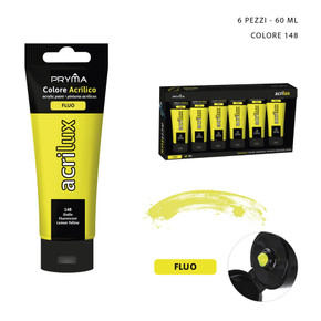 Pryma - Colore acrilico  fluo 60Ml n.148 giallo