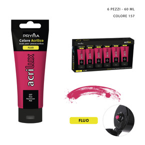 Pryma - Colore acrilico  fluo 60Ml n.157 rosa
