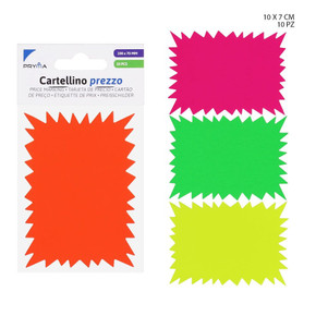 Pryma - Cartellino prezzo rettangolare 10x7Cm 10 pz