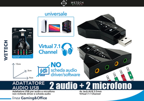 Wetech Adattatore Audio Usb 4 Ingressi