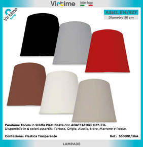 Virtime - Paralume Tondo 25X35X22 Cm 6 Colori Assortiti