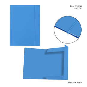 Pryma - Cartellina 3L c/elast 500g 26x35Cm azzurro
