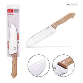 Dc Coltello Santoku Specchio Manico in Legno