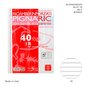 Pigna - Ricambi Rinforzati A4 40FF 80g 1R Bianco