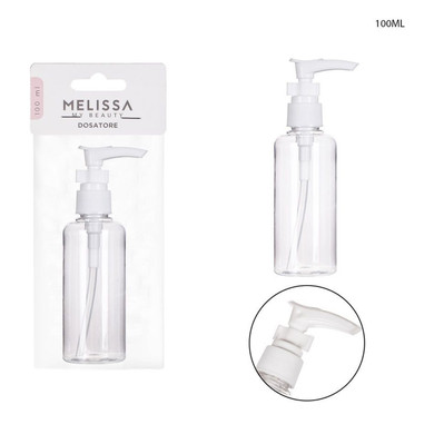 Melissa - Dispenser plastica trasparente 100 Ml T/BIANCO