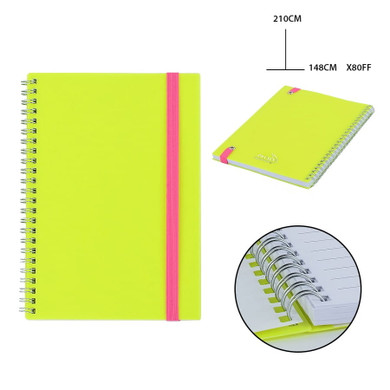 Pryma - Memobook anelli a5 80f fluo giallo