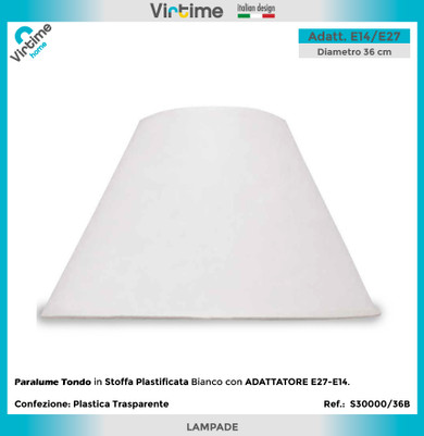 Virtime - Paralume Tondo 13X36X18.5 Cm Bianco