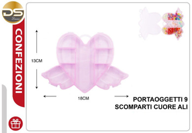 Dz - Party Portaoggetti 9 Scomparti Cuore Ali
