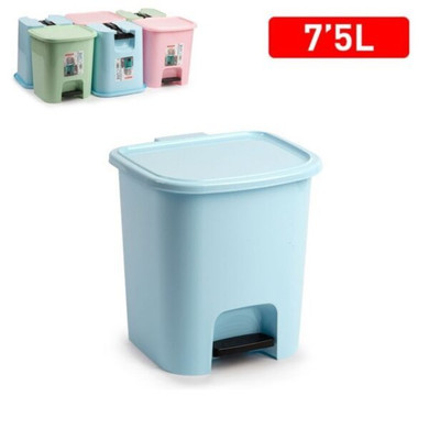 PlasticForte® Pattumiera A Pedale Cube 75L Colore Misto